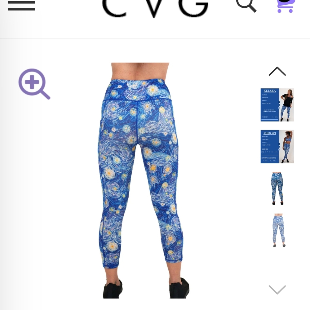 Constantly Varied Gear Starry Night Capri Leggings - Blue and Yellow - Picture 4 of 5